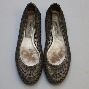 Jimmy Choo Wells perforated leather ballet flat